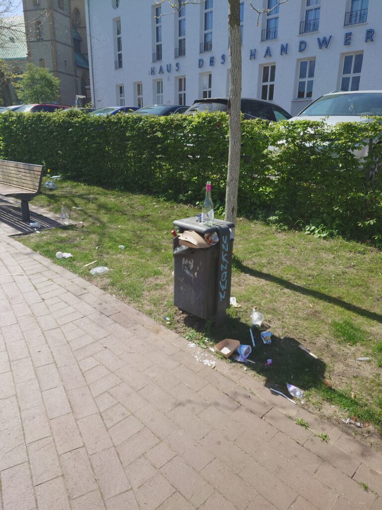 zu kleine Abfalltonnen in ganz Bieledorf